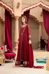 Manahils Stitched Formals Kurti-B-005-Mehroon