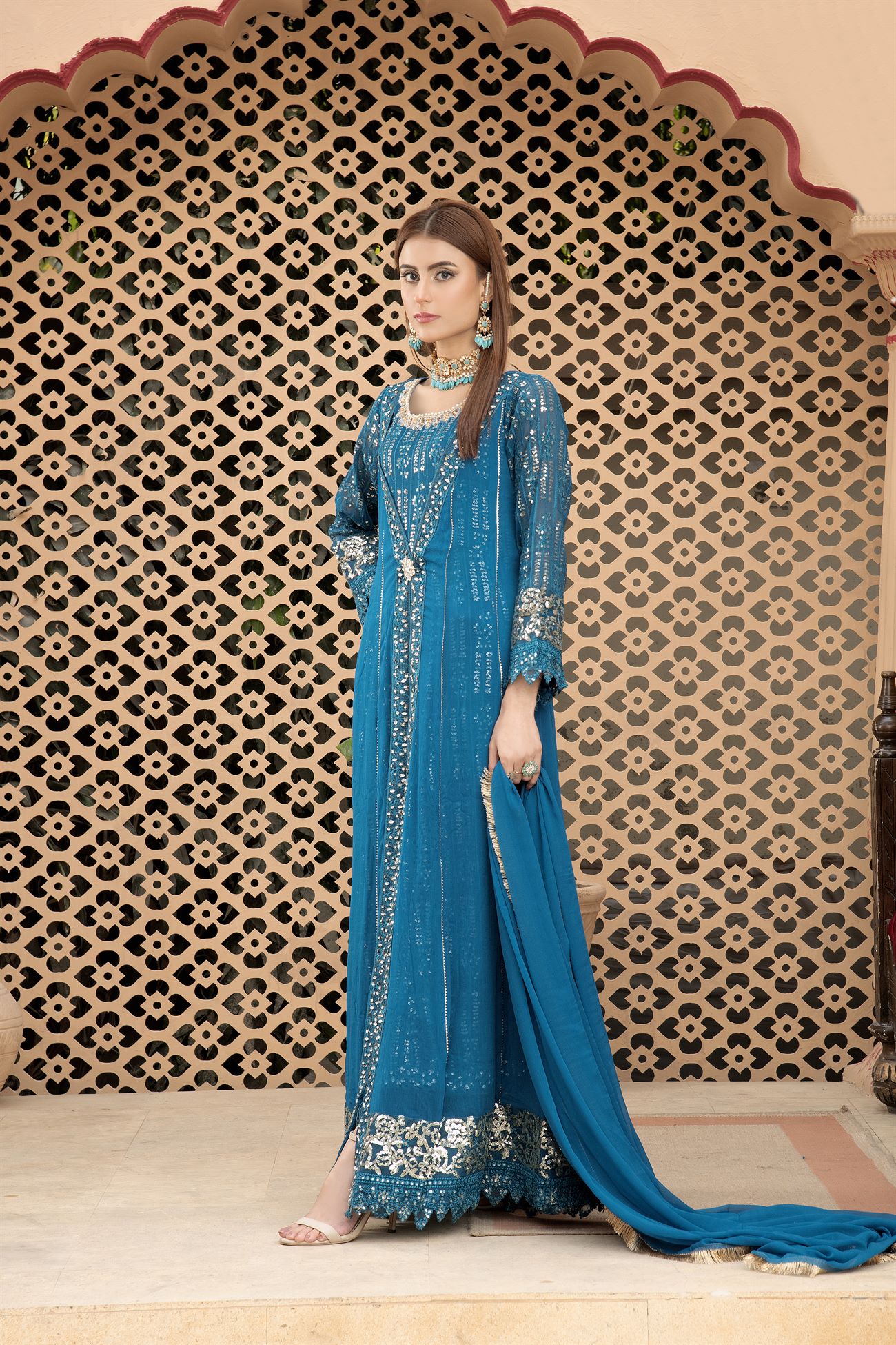 Manahils Stitched Formals Kurti-B-005-Zinc