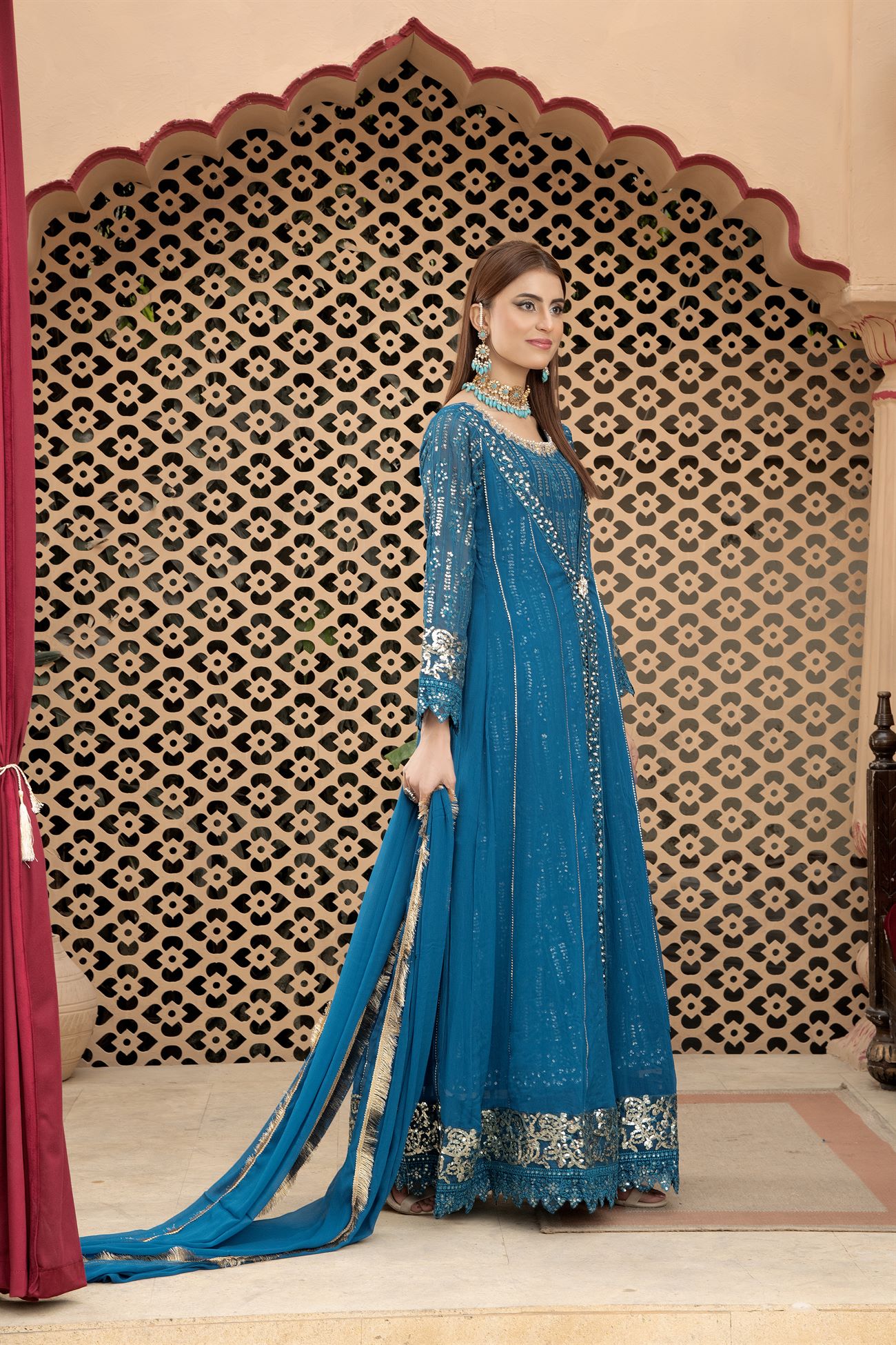 Manahils Stitched Formals Kurti-B-005-Zinc