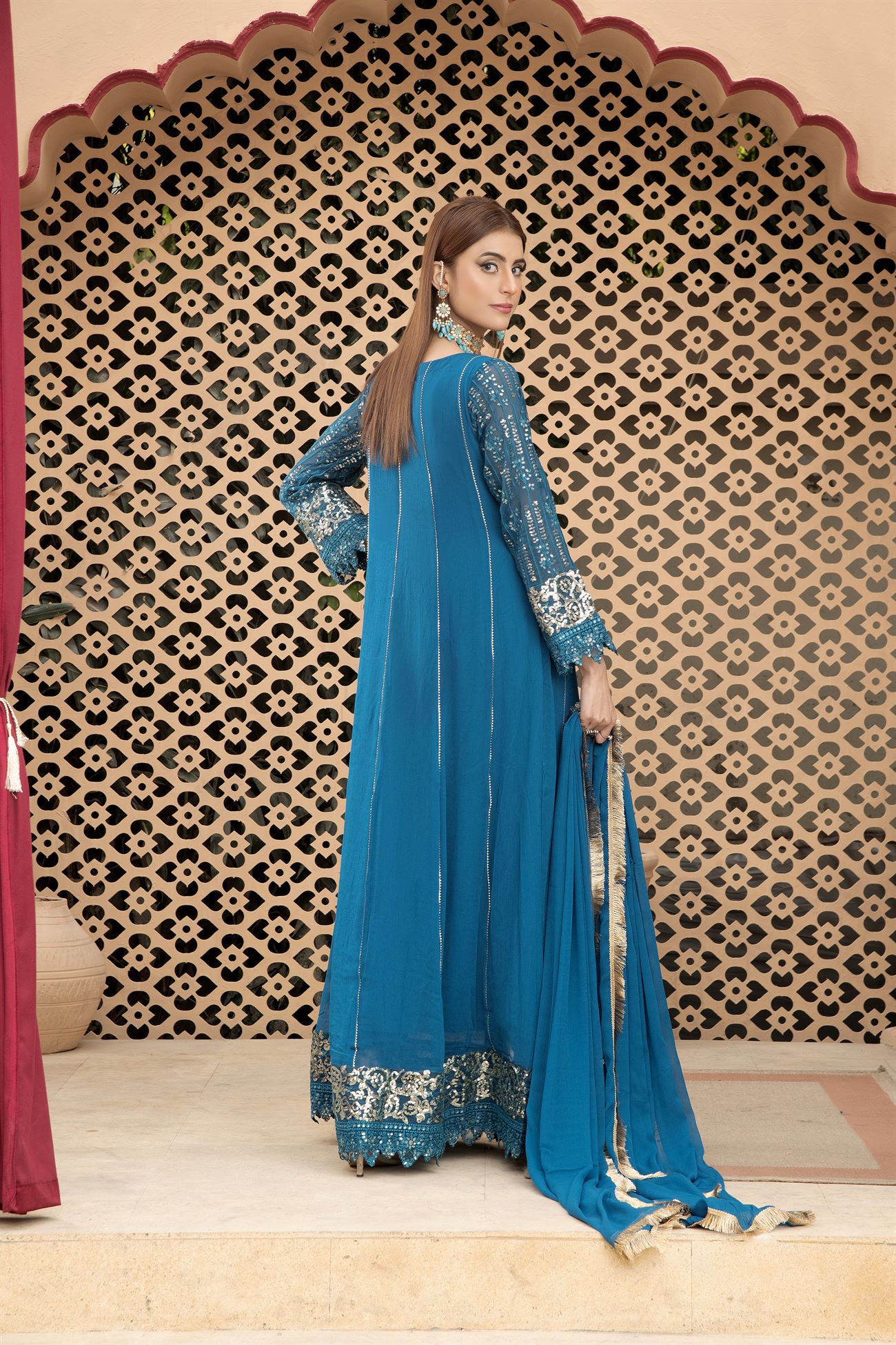 Manahils Stitched Formals Kurti-B-005-Zinc