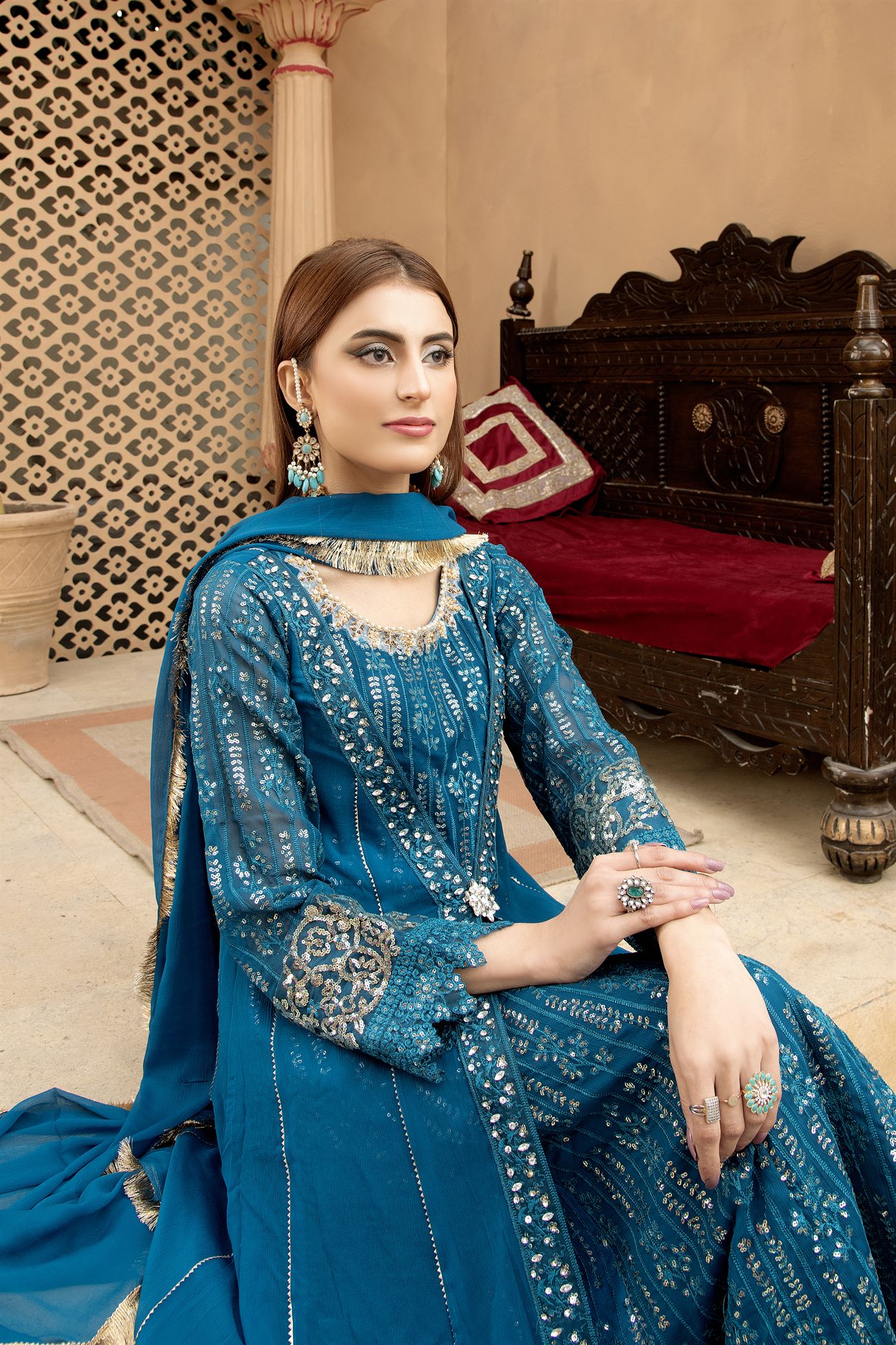 Manahils Stitched Formals Kurti-B-005-Zinc