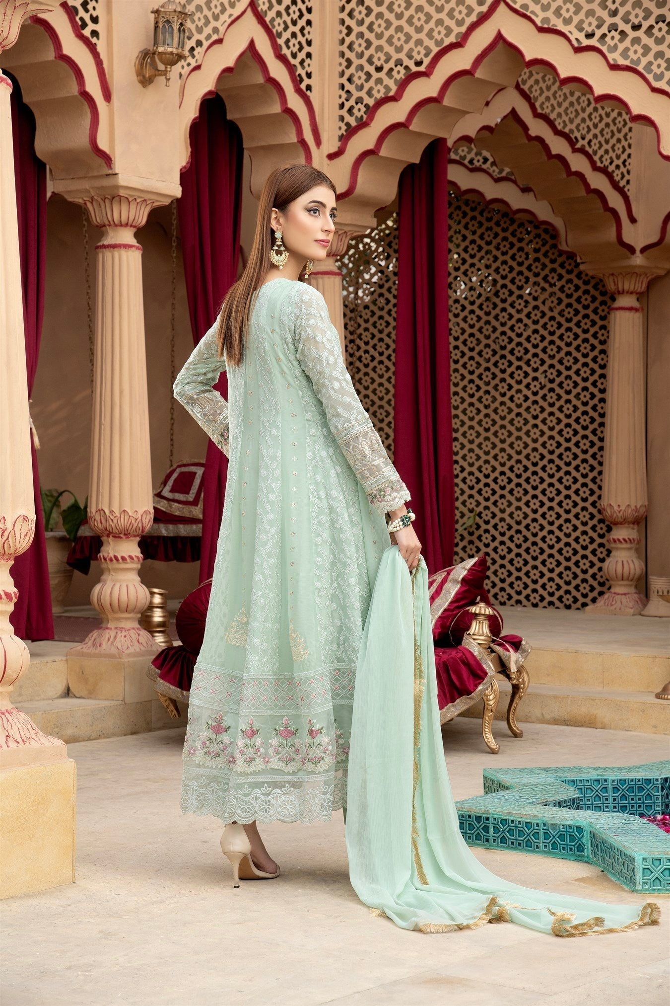 Manahils Stitched Formals Angrakha-B-008-Aqua