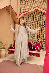 Manahils Stitched Formals Kurti-B-007-Sand