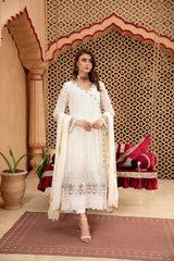 Manahils Stitched Formals Angrakha-B-008-Off White
