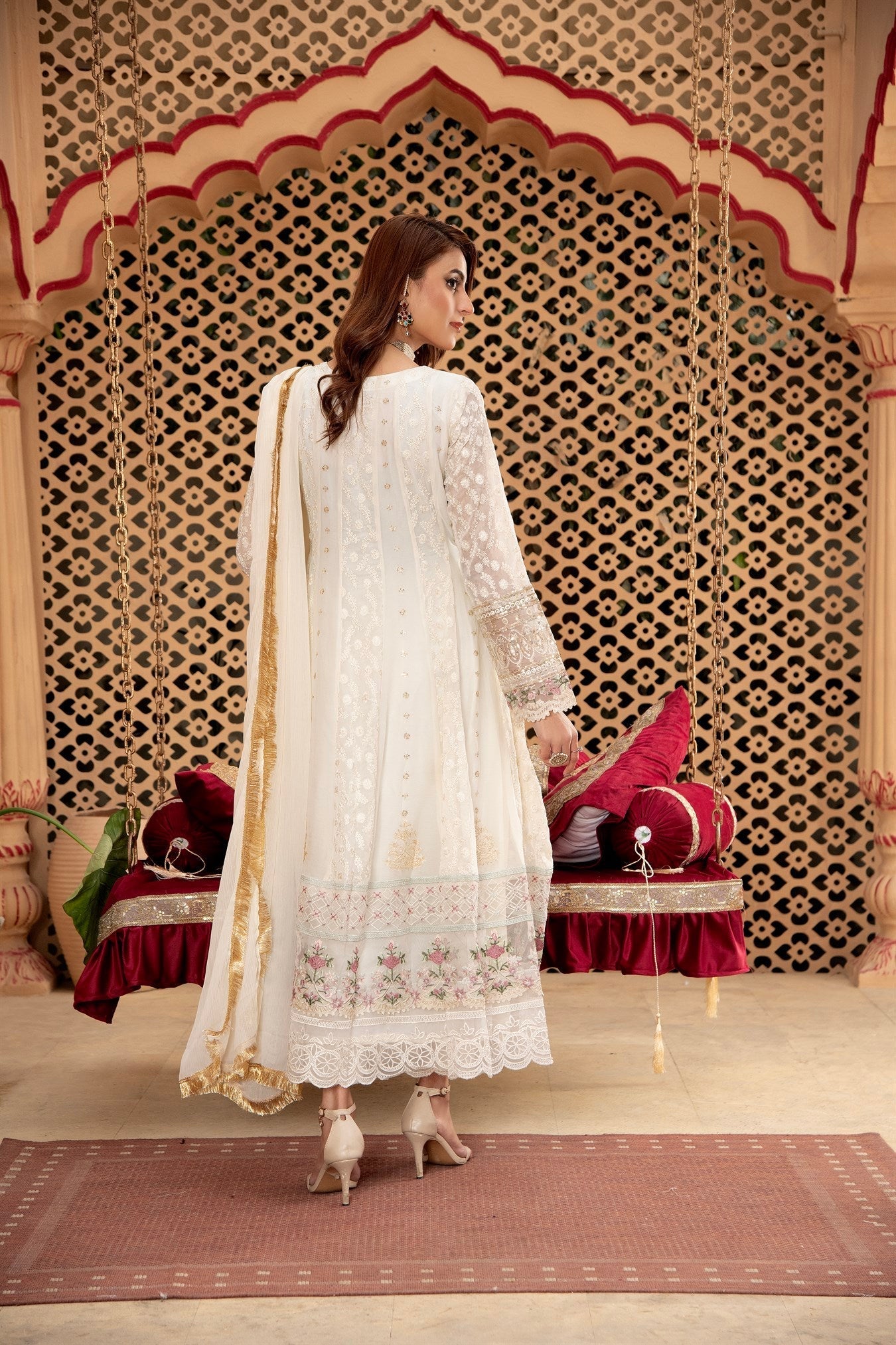 Manahils Stitched Formals Angrakha-B-008-Off White
