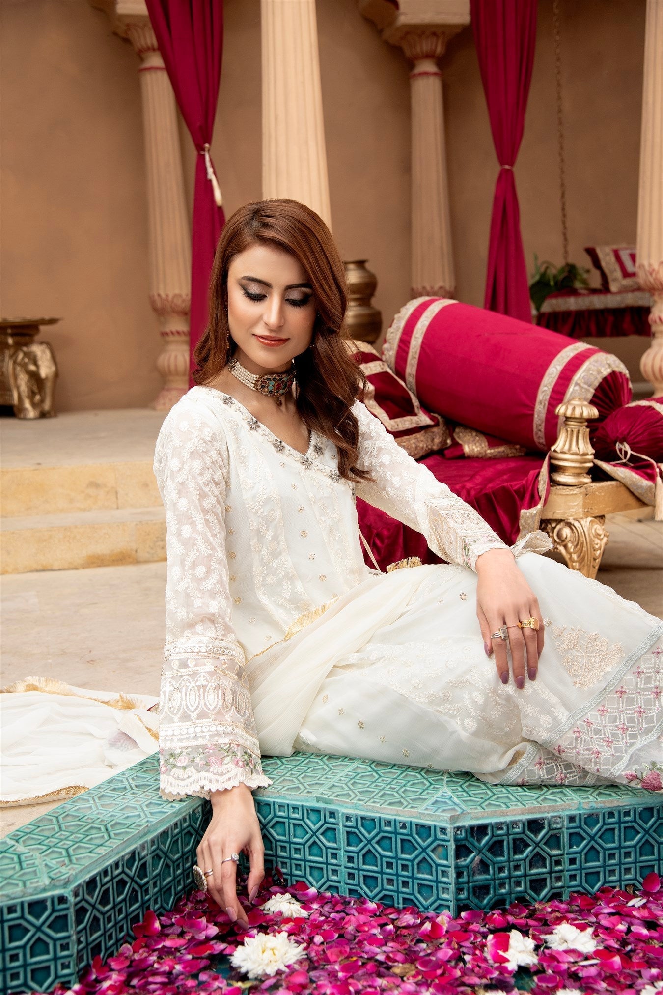 Manahils Stitched Formals Angrakha-B-008-Off White