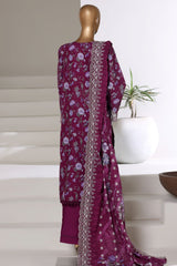 Laser Fusion By Sada Bahar Stitched 3 Piece Chikankari Khaddar Collection'2025-PCK-04-Purple