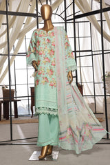 Sada Bahar Stitched 3 Piece Printkari Print Over Chikankari Lawn Suit-PCK-1-Pista