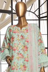 Sada Bahar Stitched 3 Piece Printkari Print Over Chikankari Lawn Suit-PCK-1-Pista