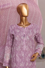 Printkari By HZ Stitched 3 Piece Chikankari Collection-PCK-104