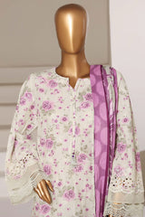 Fusion By Sada Bahar Stitched 3 Piece Chikankari With Laser Cutwork Suit-PCK-201 PISTA