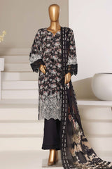 Fusion By Sada Bahar Stitched 3 Piece Chikankari With Laser Cutwork Suit-PCK-202 BLACK