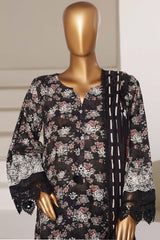 Fusion By Sada Bahar Stitched 3 Piece Chikankari With Laser Cutwork Suit-PCK-202 BLACK