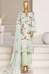 Fusion By Sada Bahar Stitched 3 Piece Chikankari With Laser Cutwork Suit-PCK-206 GREEN