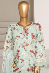 Fusion By Sada Bahar Stitched 3 Piece Chikankari With Laser Cutwork Suit-PCK-206 GREEN