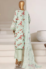 Fusion By Sada Bahar Stitched 3 Piece Chikankari With Laser Cutwork Suit-PCK-206 GREEN