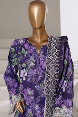 Laser Fusion By Sada Bahar Stitched 3 Piece Chikankari Khaddar Suit-PCK-03-JAMNI