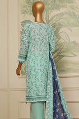Lacekari Intermix By HZ Stitched 3 Piece Doriya Cotton Lawn Suit-PDL-706