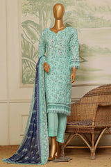 Lacekari Intermix By HZ Stitched 3 Piece Doriya Cotton Lawn Suit-PDL-706