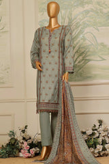 Lacekari Intermix By HZ Stitched 3 Piece Doriya Cotton Lawn Suit-PDL-707
