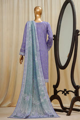 Gardenia Prints By HZ Stitched 3 Piece Swiss Lawn Suit-PDL-710-Purple