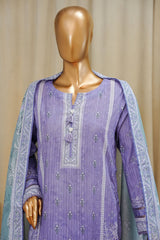 Gardenia Prints By HZ Stitched 3 Piece Swiss Lawn Suit-PDL-710-Purple