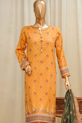 Gardenia Prints By HZ Stitched 3 Piece Swiss Lawn Suit-PDL-711-Mustard
