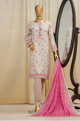 Gardenia Prints By HZ Stitched 3 Piece Swiss Lawn Suit-PDL-712-Beige