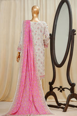 Gardenia Prints By HZ Stitched 3 Piece Swiss Lawn Suit-PDL-712-Beige