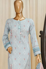 Gardenia Prints By HZ Stitched 3 Piece Swiss Lawn Suit-PDL-712-Grey