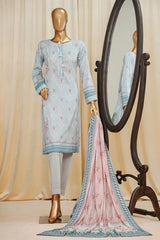 Gardenia Prints By HZ Stitched 3 Piece Swiss Lawn Suit-PDL-712-Grey
