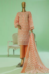 Printkari By HZ Stitched 3 Piece Prints Chikankari Vol-03 Suit-PEC-059-Coral