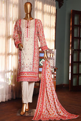 HZ Premium Unstitched 3 Piece Fancy Emb Printed Lawn Suit-PEC-178