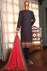 HZ Premium Unstitched 3 Piece Fancy Emb Printed Lawn Suit-PEC-179