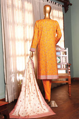 HZ Premium Unstitched 3 Piece Fancy Emb Printed Lawn Suit-PEC-180