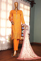 HZ Premium Unstitched 3 Piece Fancy Emb Printed Lawn Suit-PEC-180
