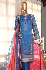 HZ Premium Unstitched 3 Piece Fancy Emb Printed Lawn Suit-PEC-182