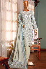HZ Premium Unstitched 3 Piece Fancy Emb Printed Lawn Suit-PEC-183