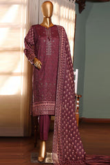 HZ Premium Unstitched 3 Piece Fancy Emb Printed Lawn Suit-PEC-184