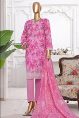 Printkari By HZ Stitched 3 Piece Emb Chikankari Vol-02 Suit-PEC-203