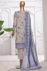 Printkari By HZ Stitched 3 Piece Emb Chikankari Vol-02 Suit-PEC-205