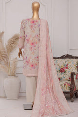 Printkari By HZ Stitched 3 Piece Emb Chikankari Vol-02 Suit-PEC-208