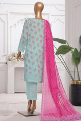 Printkari By HZ Stitched 3 Piece Emb Chikankari Vol-02 Suit-PEC-210