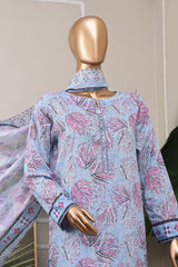 HZ Premium Unstitched 3 Piece Emb Lawn Vol-06 Suit-PEC-527