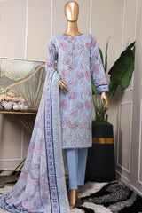 HZ Premium Unstitched 3 Piece Emb Lawn Vol-06 Suit-PEC-527