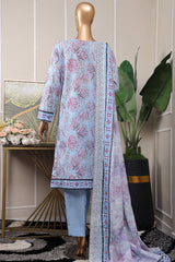HZ Premium Unstitched 3 Piece Emb Lawn Vol-06 Suit-PEC-527