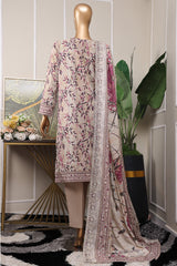 HZ Premium Unstitched 3 Piece Emb Lawn Vol-06 Suit-PEC-529