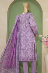 HZ Premium Unstitched 3 Piece Emb Lawn Suit-PEC-703