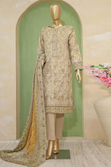 HZ Premium Unstitched 3 Piece Emb Lawn Suit-PEC-704