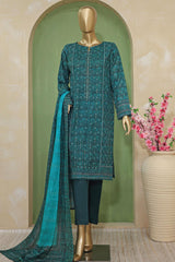 HZ Premium Unstitched 3 Piece Emb Lawn Suit-PEC-705